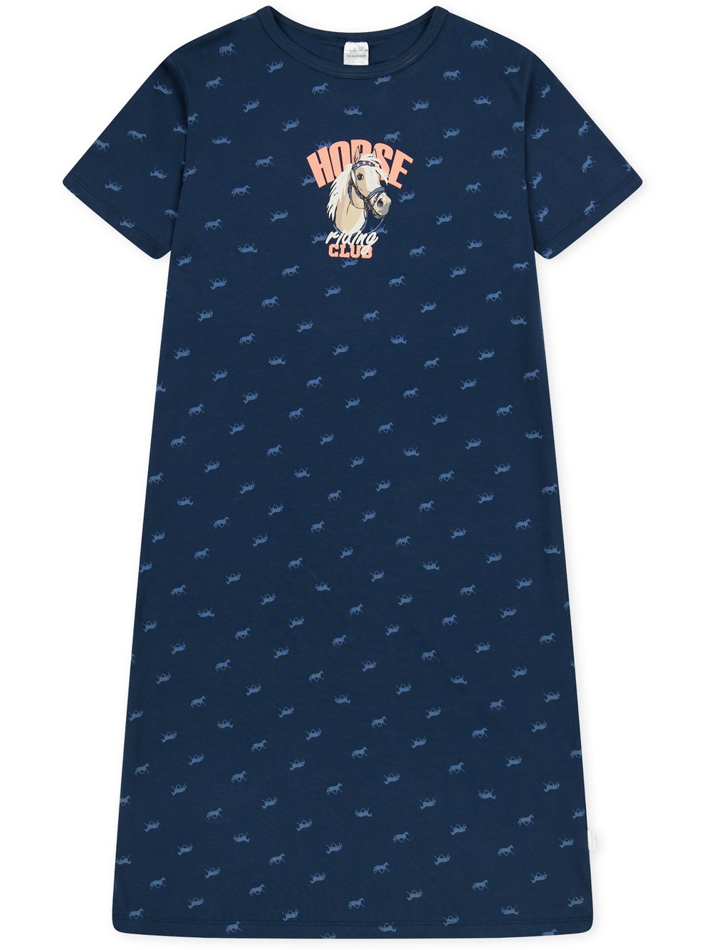 Thumbnail - Schiesser Nachthemd Mädchen Jersey blau bedruckt, 152