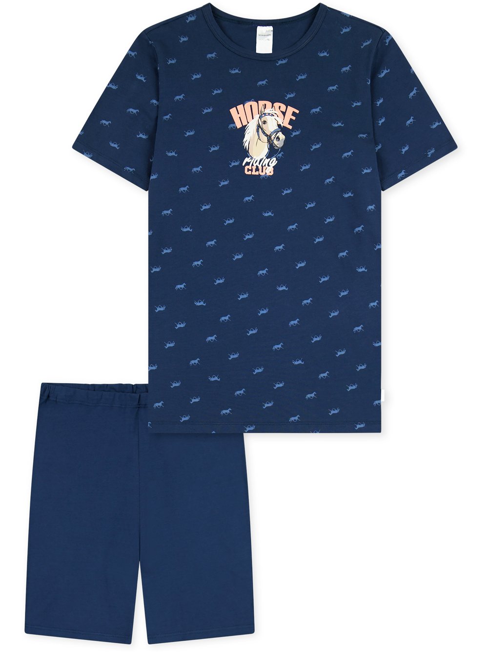 Thumbnail - Schiesser Shorty Mädchen Jersey blau bedruckt, 116