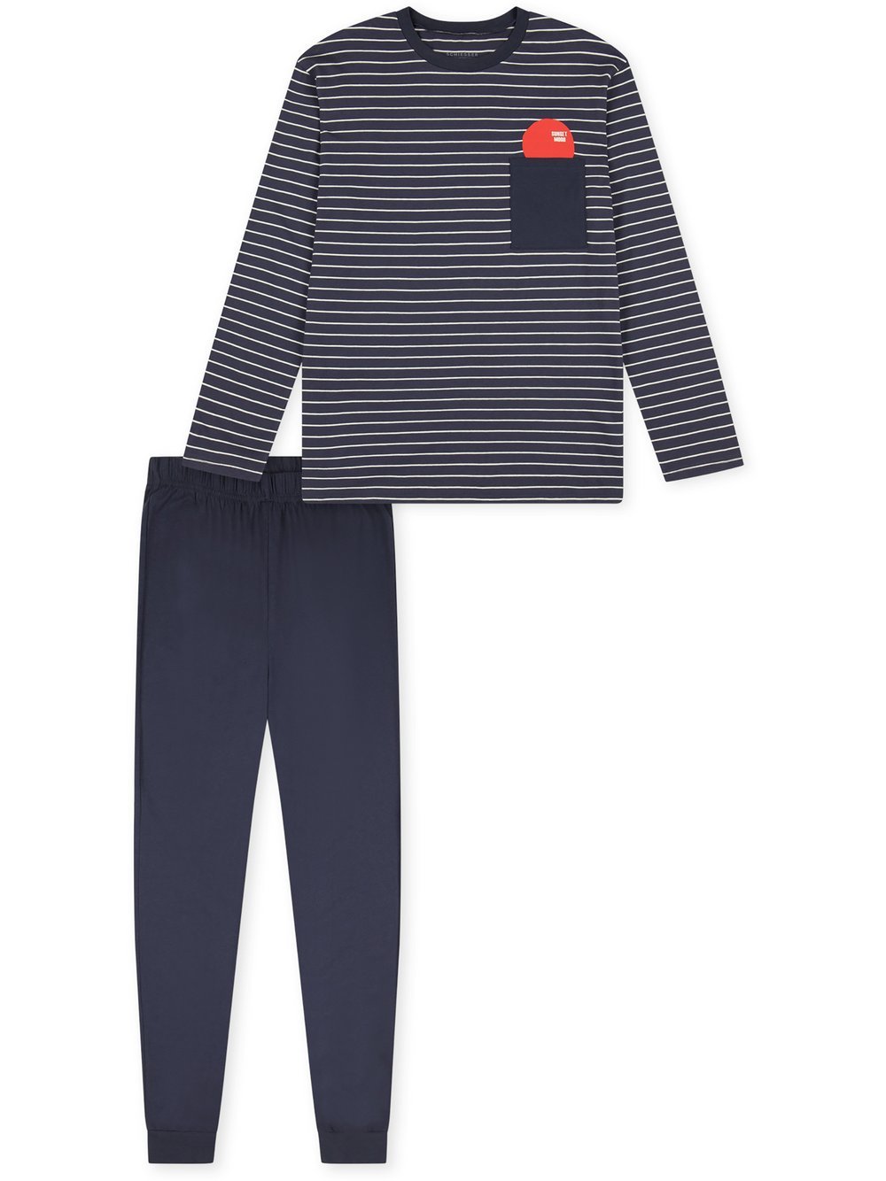 Schiesser Pyjama  Jungen Jersey grau gestreift, 152