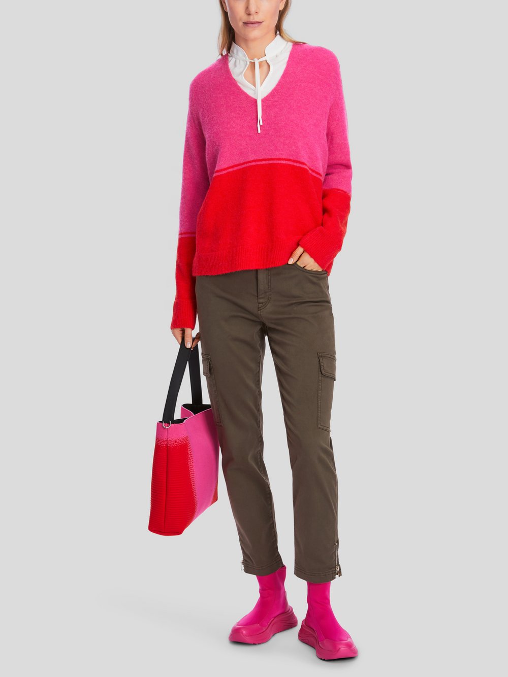 Marc Cain Pullover Damen Polyamid pink gemustert, 38