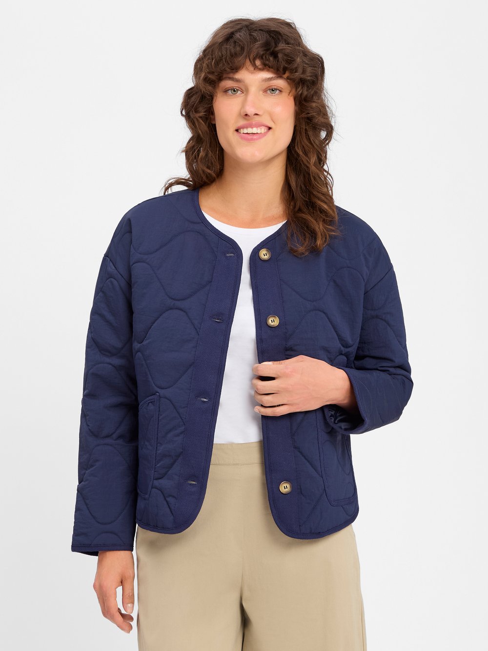 Marie Lund Kasten-Steppjacke Damen Polyamid blau, 46