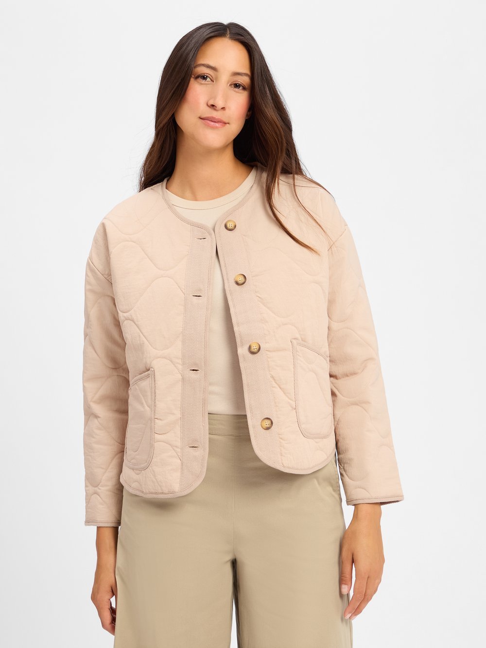 Marie Lund Kasten-Steppjacke Damen Polyamid beige, 42