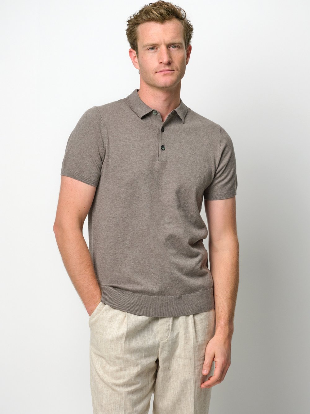 Profuomo Poloshirt Herren Lyocell braun, XL