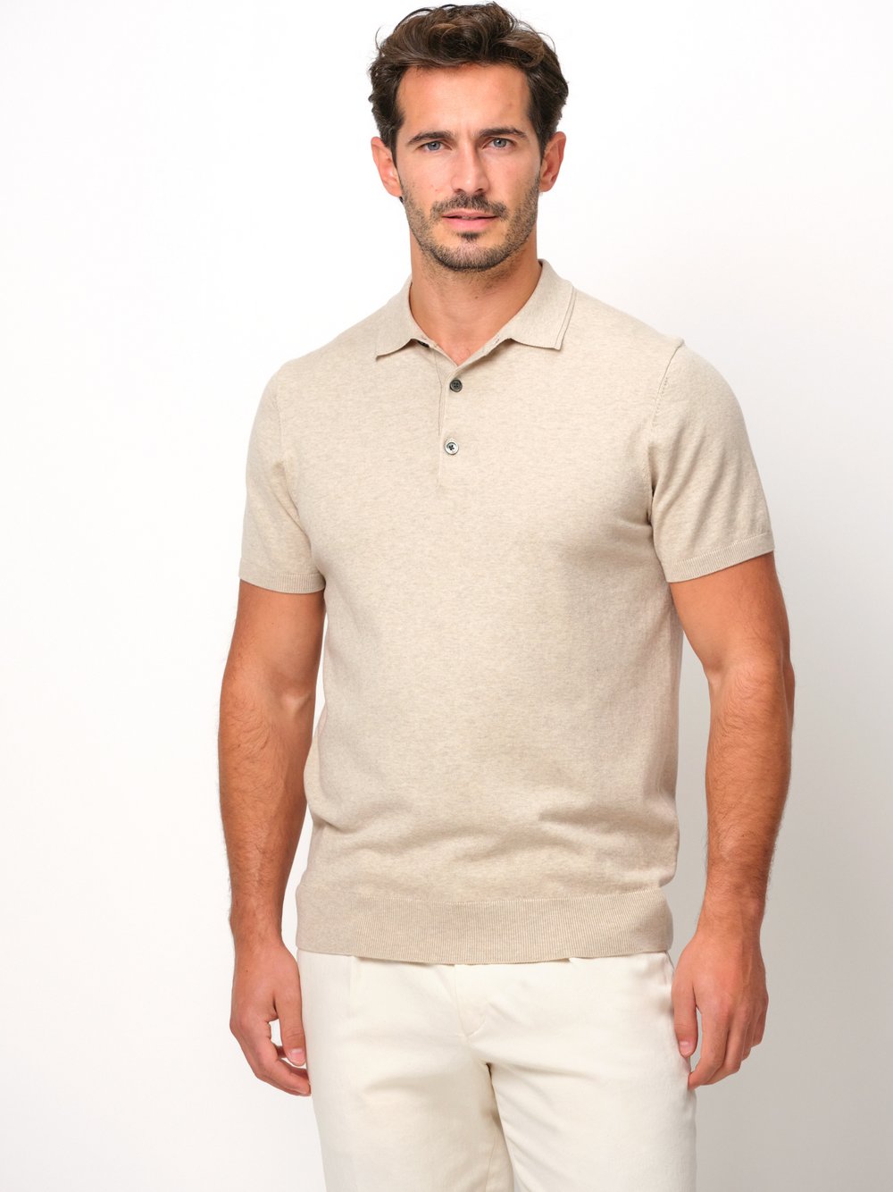 Profuomo Poloshirt Herren Lyocell beige, L