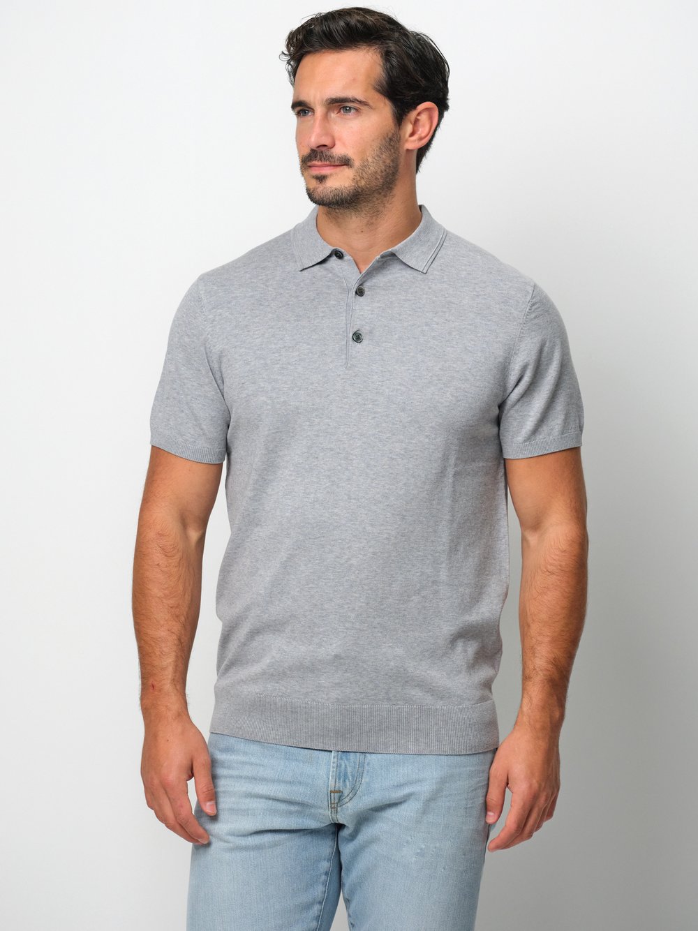 Profuomo Poloshirt Herren Lyocell grau, L