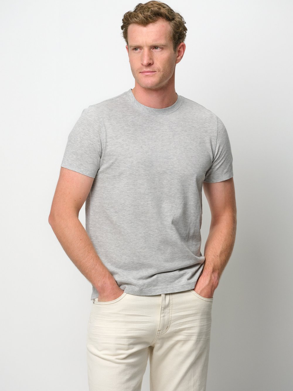 Thumbnail - Profuomo T-Shirt Herren Baumwolle grau, S