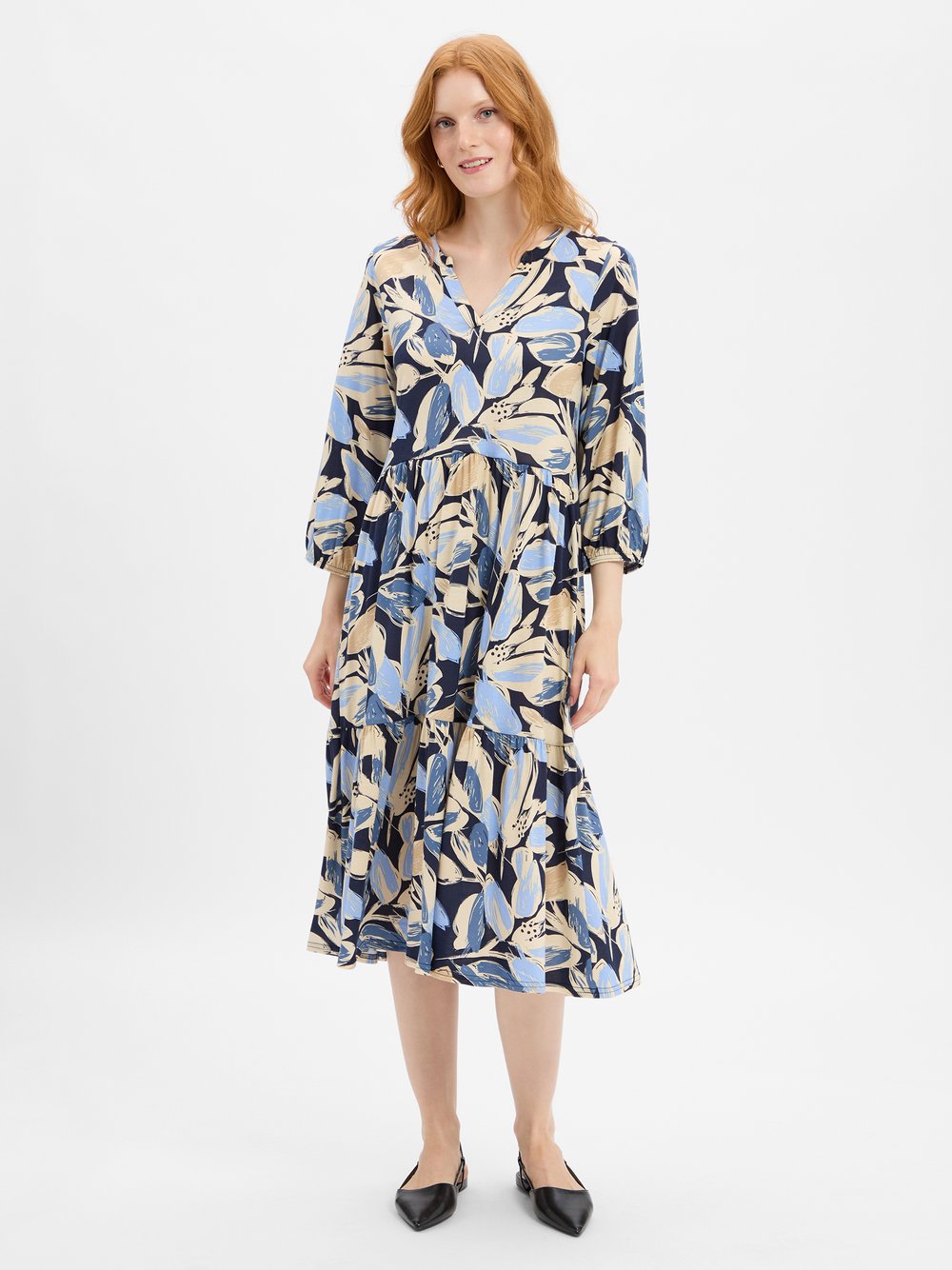 soyaconcept® Maxikleid Damen Baumwolle mehrfarbig gemustert, M