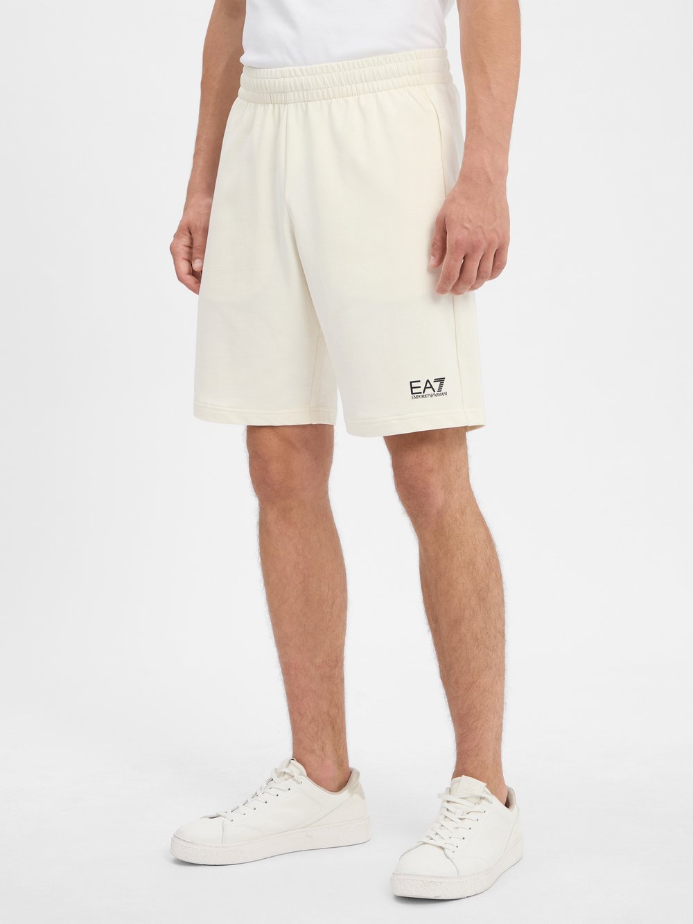 EA7 Emporio Armani Sweatshorts Herren Baumwolle weiß, L