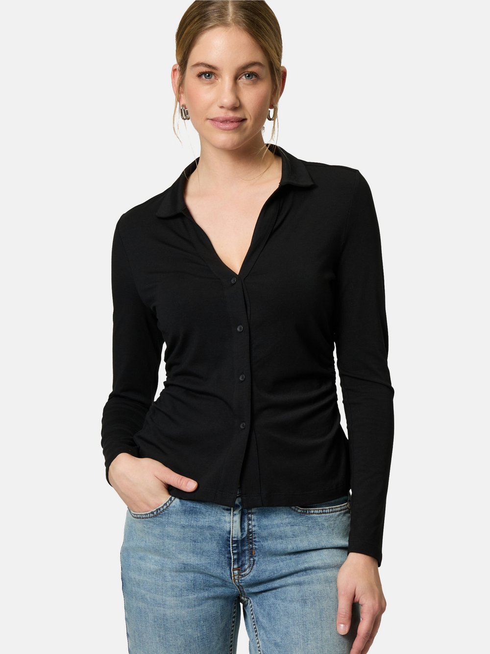 zero Shirt Damen Baumwolle schwarz, 34