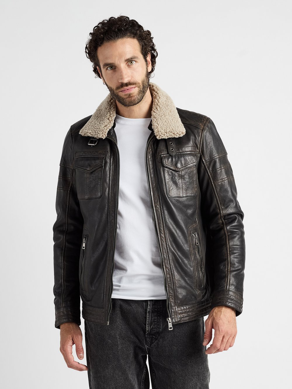 JCC Lederjacke Herren schwarz, XXXL