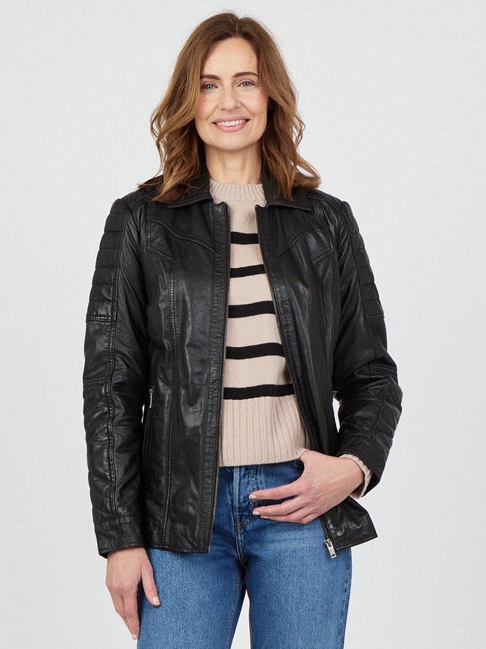 Thumbnail - JCC Lederjacke Damen schwarz, M