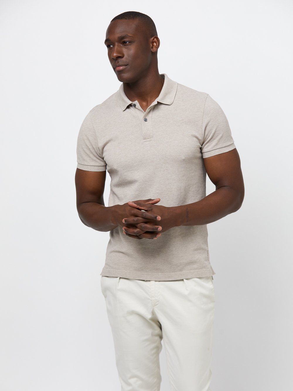 Profuomo Poloshirt Herren Baumwolle beige, L