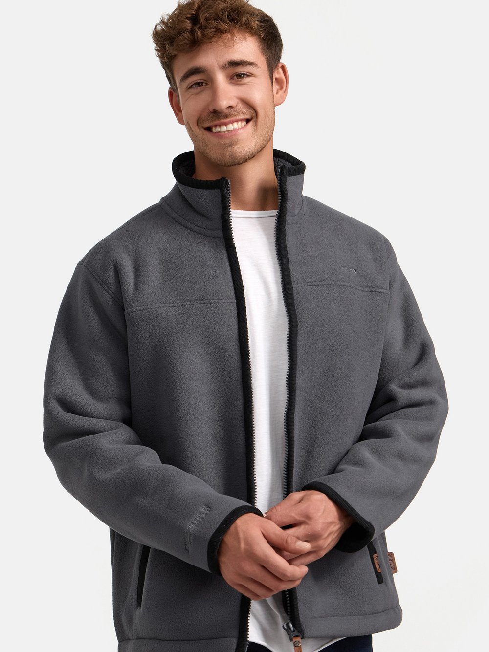 Indicode Übergangsjacke Fleece Herren grau, S