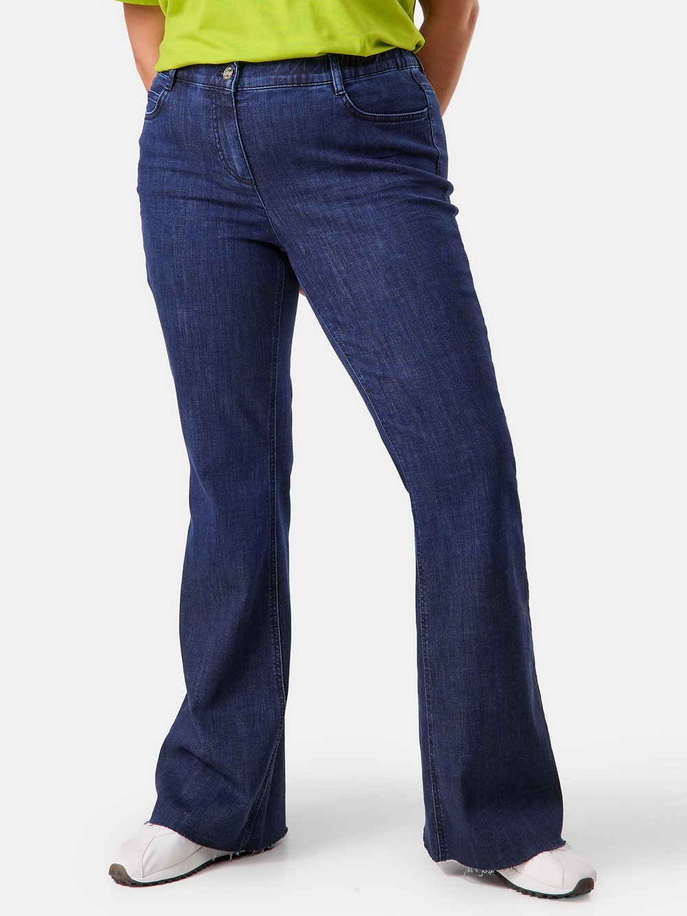 Samoon Flared Jeans Damen Baumwolle blau, 50