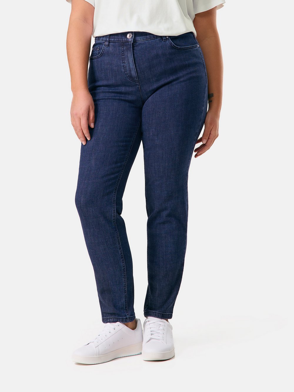 Samoon 5-Pocket Jeans Damen Baumwolle blau, 52