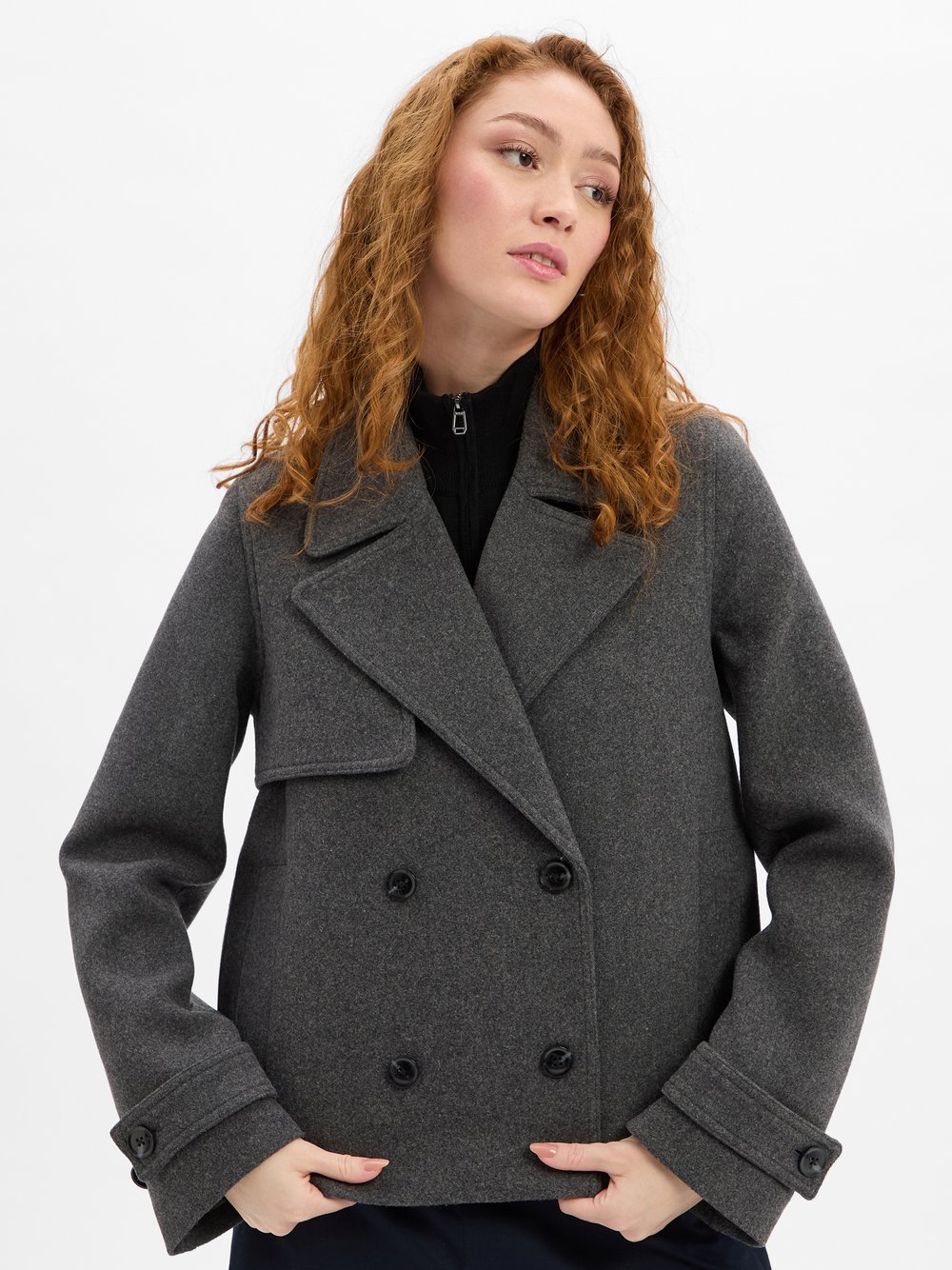 Samsøe Samsøe Wolljacke Damen Wolle grau meliert, S