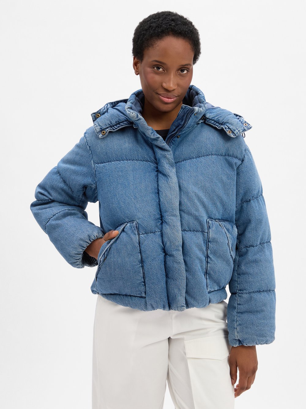 Levi's Denim-Daunenjacke Damen Baumwolle blau, M