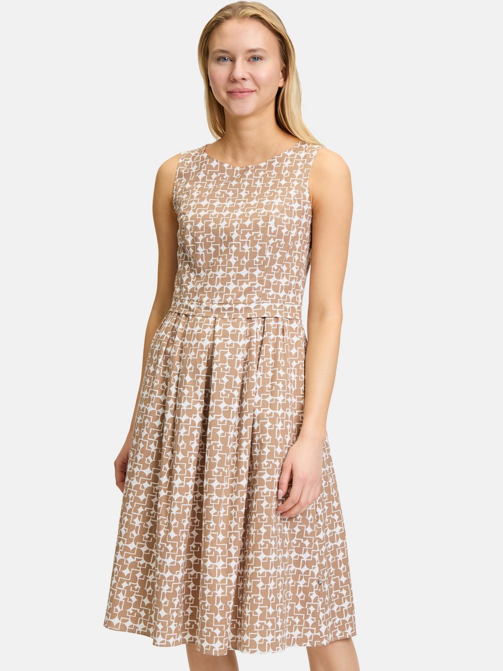 Vera Mont Sommerkleid Damen Baumwolle beige gemustert, 36