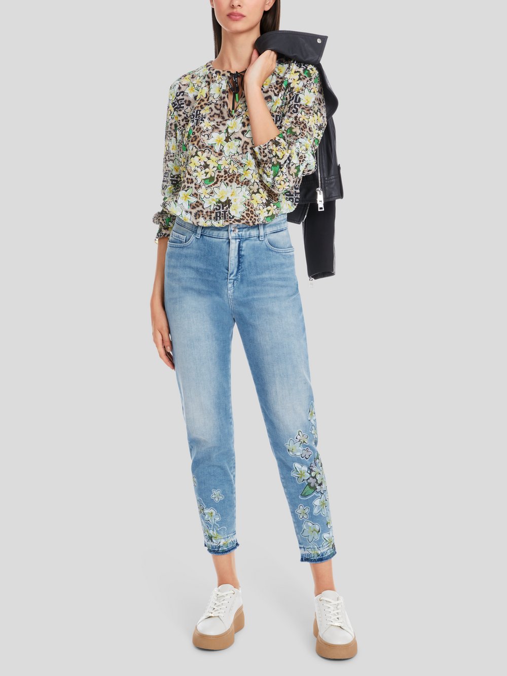 Marc Cain Jeans Damen Baumwolle blau gemustert, 40