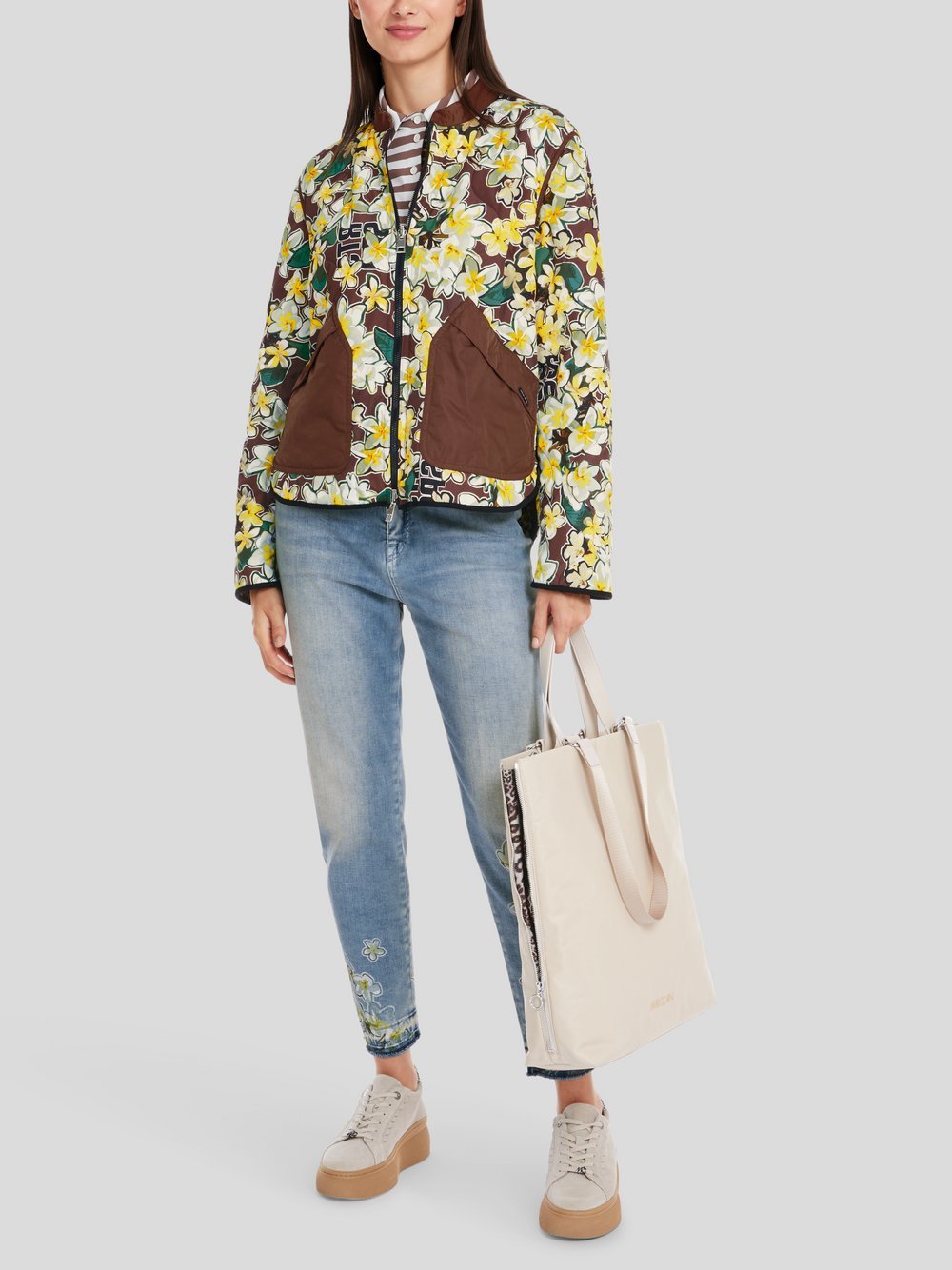 Marc Cain Outdoor-Jacke Damen braun bedruckt, 40