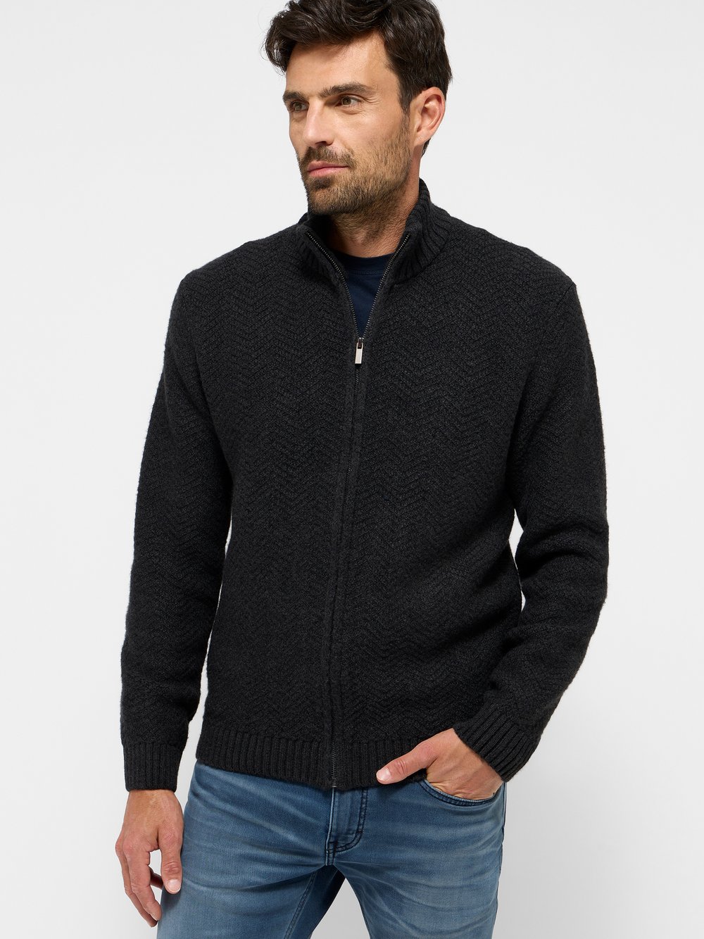 Mustang Cardigan Herren schwarz, XXL