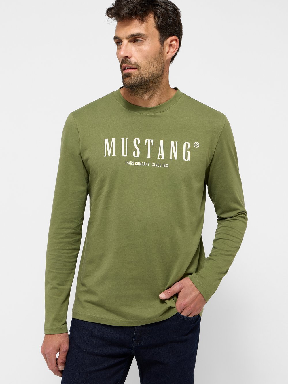 Mustang T-Shirt Herren Baumwolle grün bedruckt, XXXL