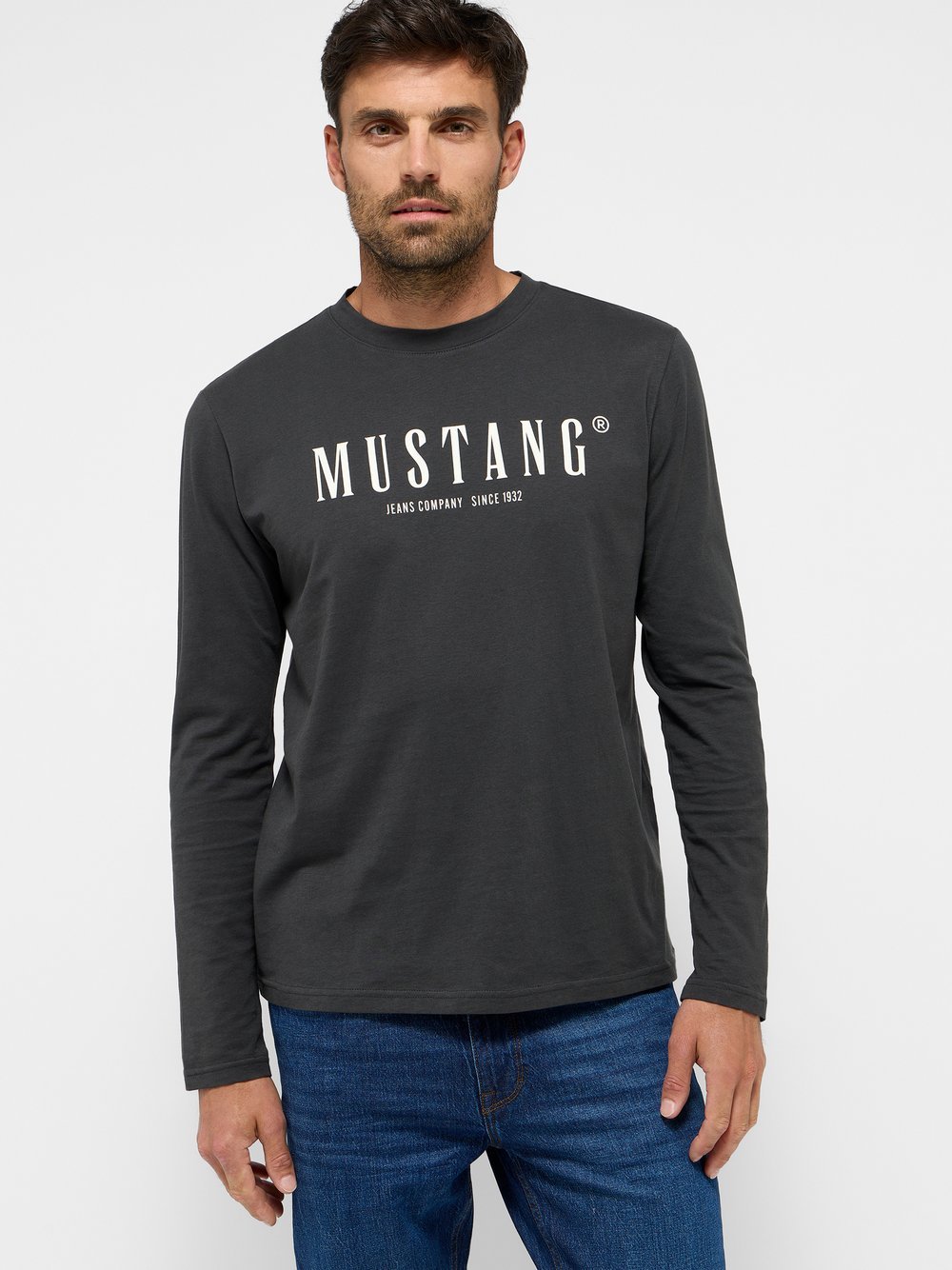 Mustang T-Shirt Herren Baumwolle grau bedruckt, XXXXL