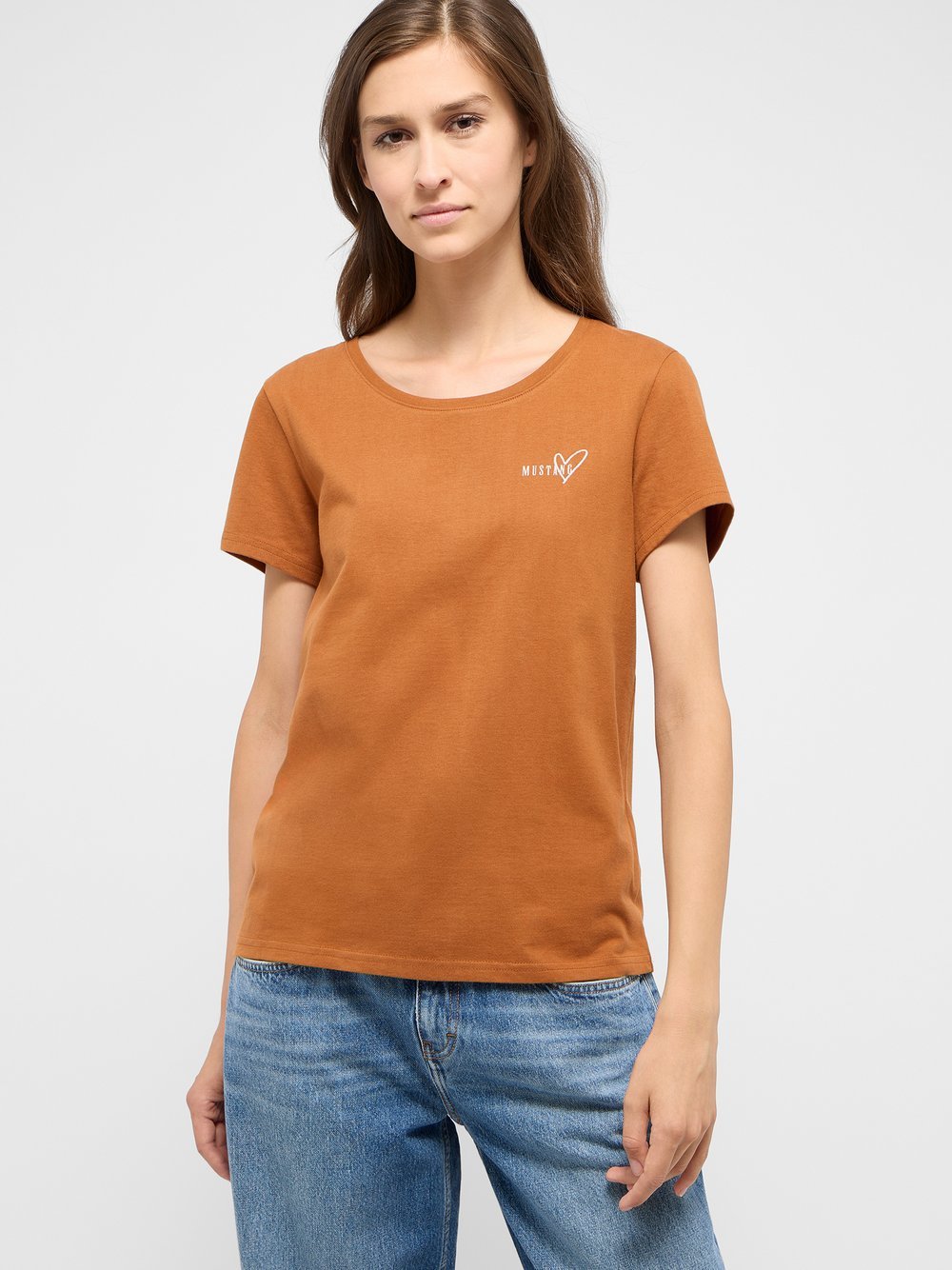 Mustang T-Shirt Damen Baumwolle braun, L