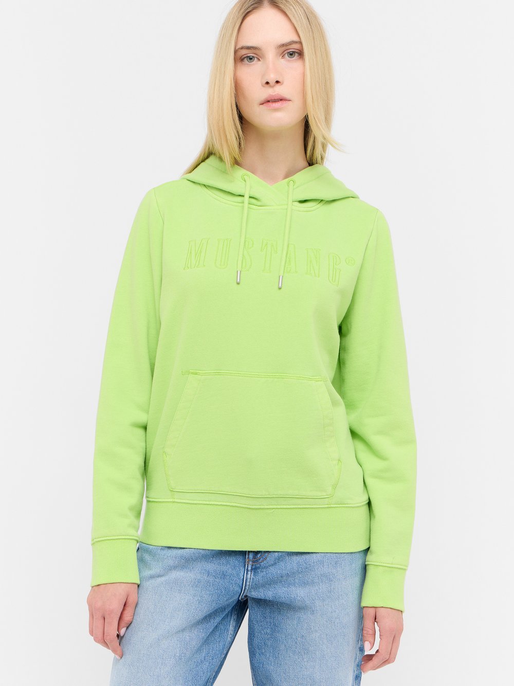 Mustang Sweatshirt Damen Baumwolle grün, S