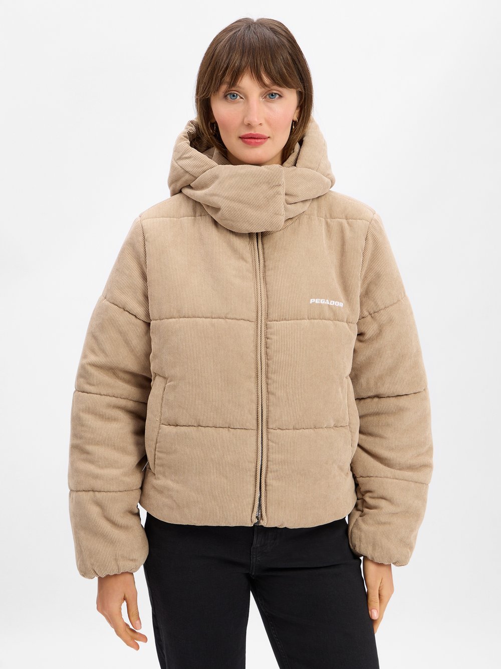 PEGADOR Pufferjacke Damen Cord beige, XS