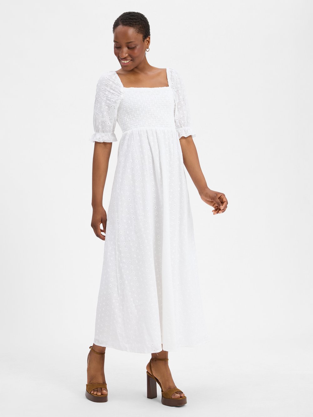 Noisy May Kleid Damen Baumwolle weiß, L