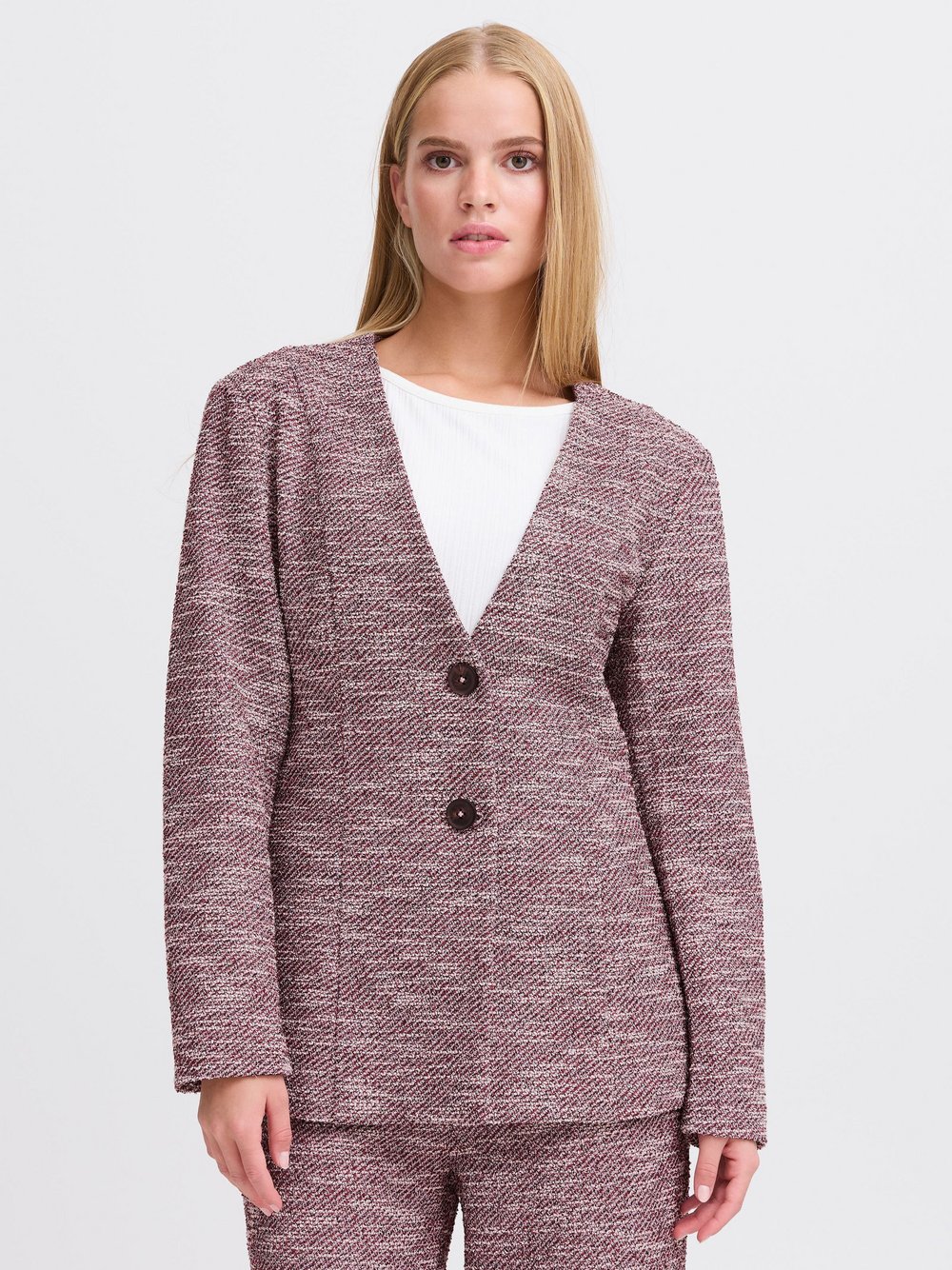 Ichi Kurzblazer Damen lila strukturiert, XS