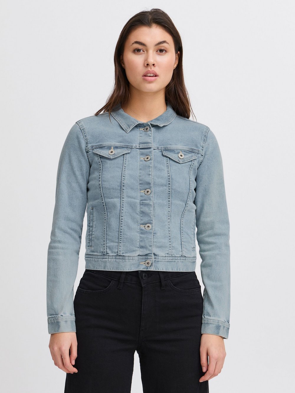 Ichi Jeansjacke Damen Baumwolle blau, 36