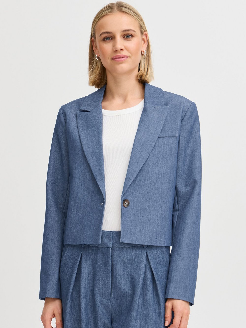 fransa Kurzblazer Damen blau meliert, 34