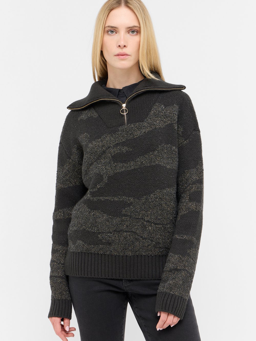 Mustang Strickpullover Damen schwarz, L