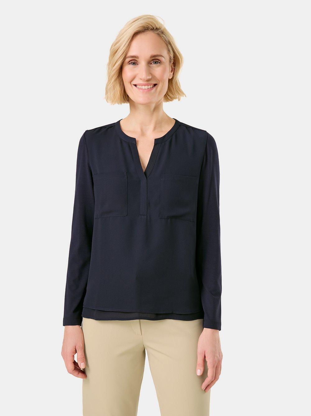 Gerry Weber Langarmshirt Damen Viskose blau, 38