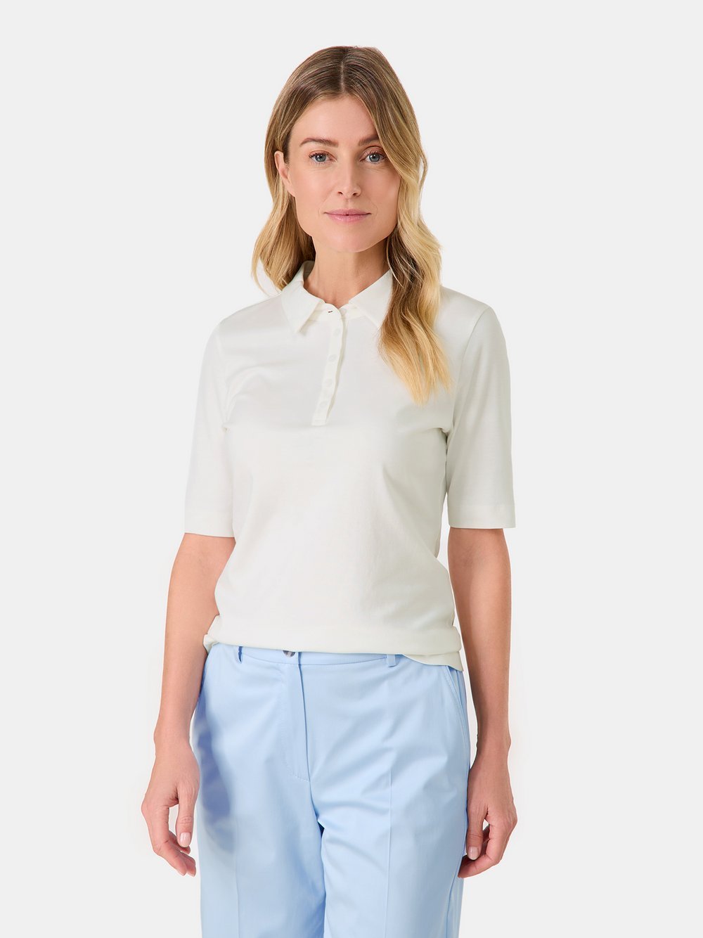 Gerry Weber Poloshirt Damen Baumwolle weiß, 34