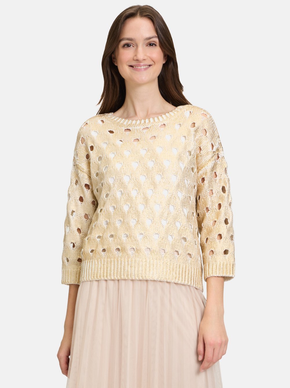 Betty & Co Strickpullover Damen Baumwolle beige, 36