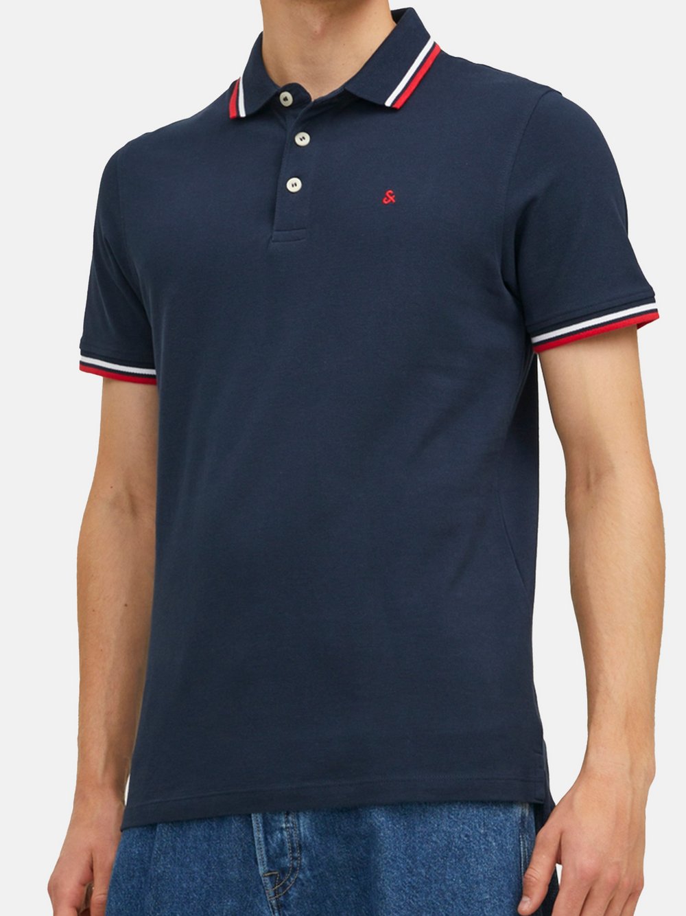 Jack & Jones Poloshirt Herren Baumwolle blau, M