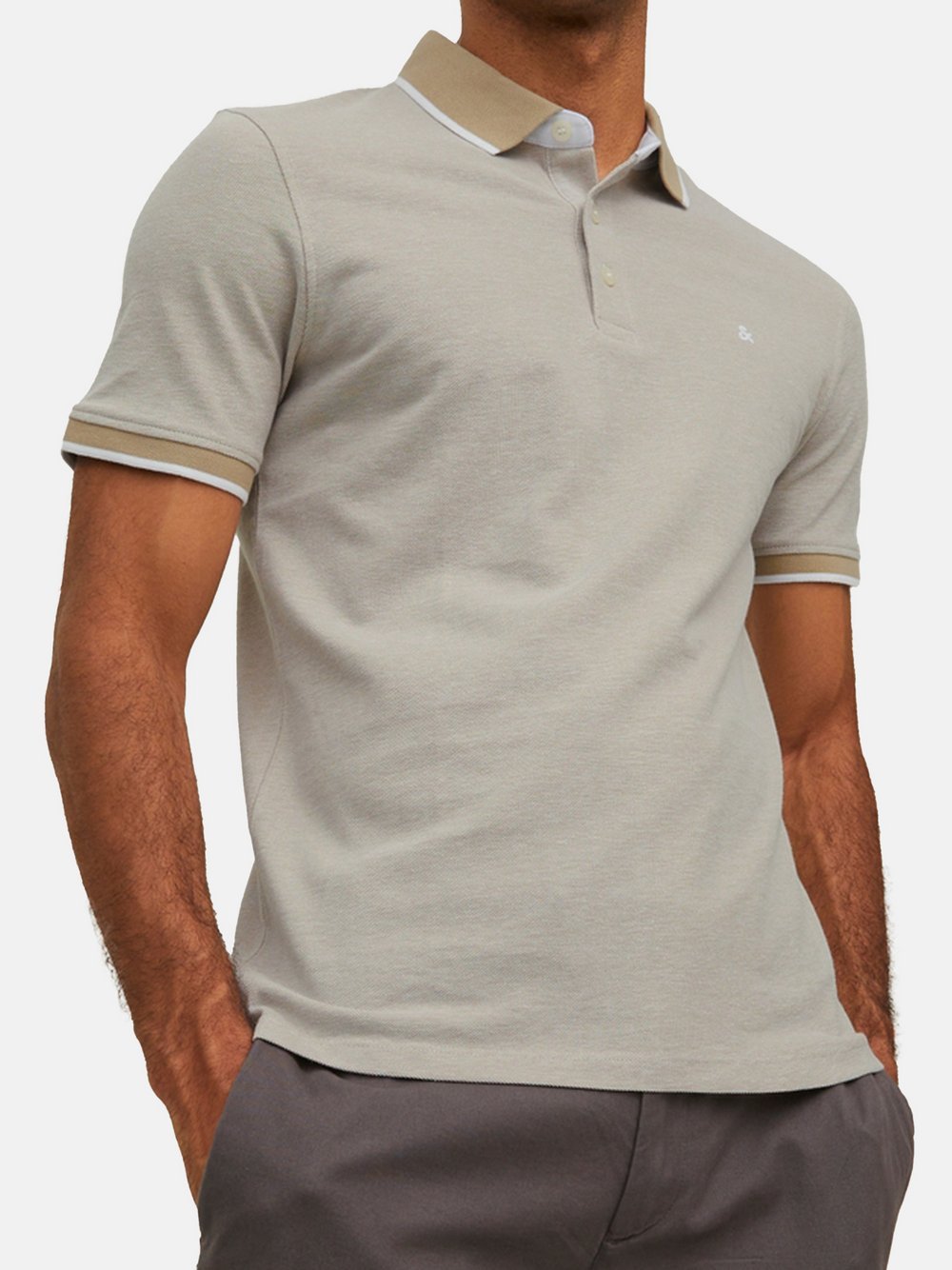 Jack & Jones Poloshirt Herren Baumwolle beige, L