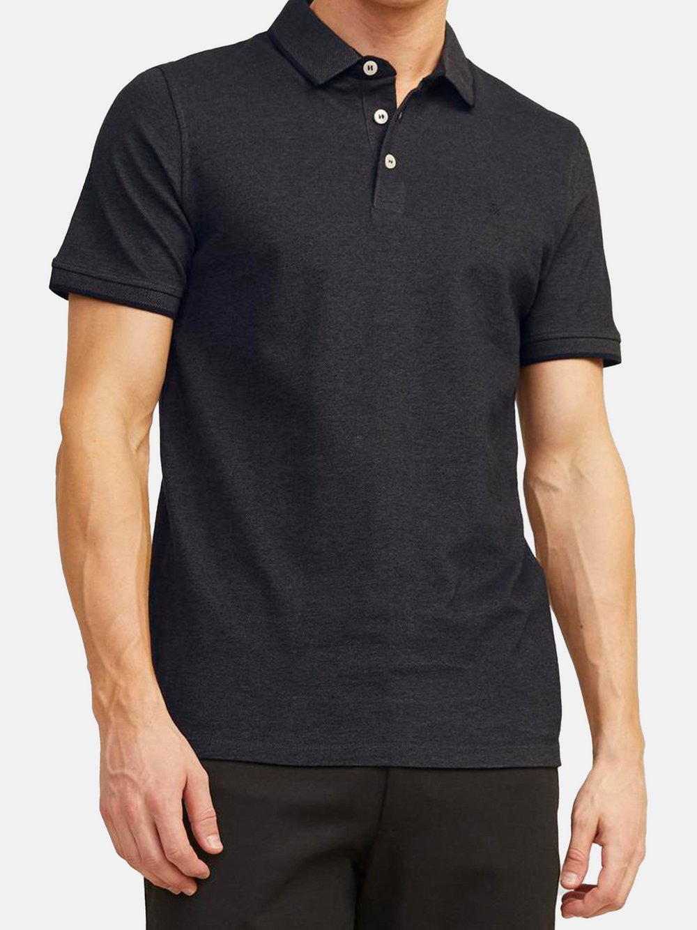 Jack & Jones Poloshirt Herren Baumwolle grau, M