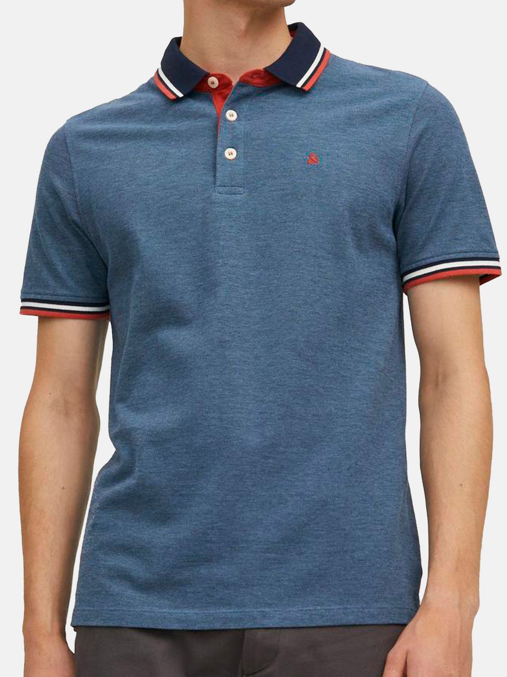 Jack & Jones Poloshirt Herren Baumwolle blau, XL