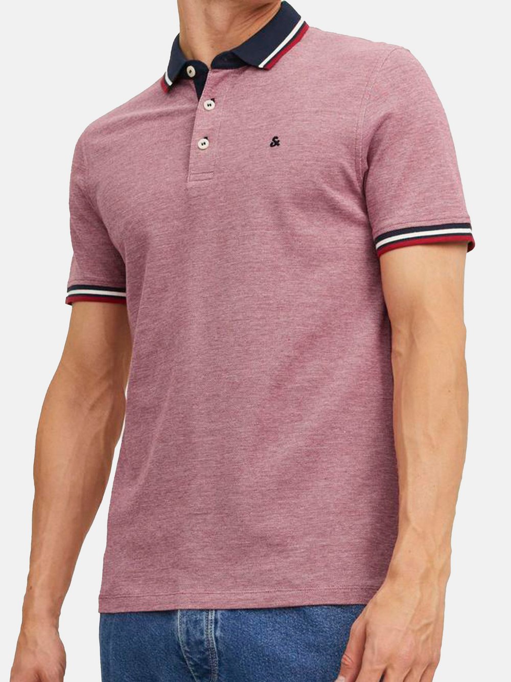 Jack & Jones Poloshirt Herren Baumwolle rot, XXL