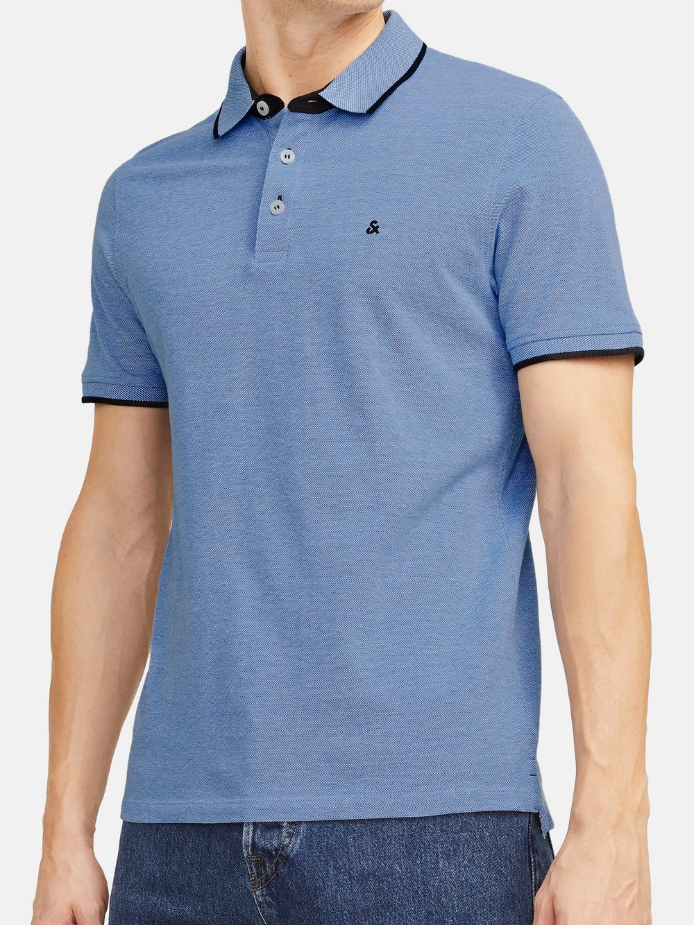 Jack & Jones Poloshirt Herren Baumwolle blau, XL