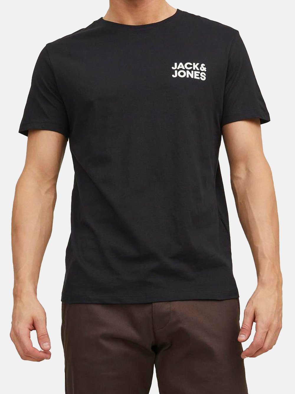 Jack & Jones T-Shirt Herren Baumwolle schwarz gemustert, XXL