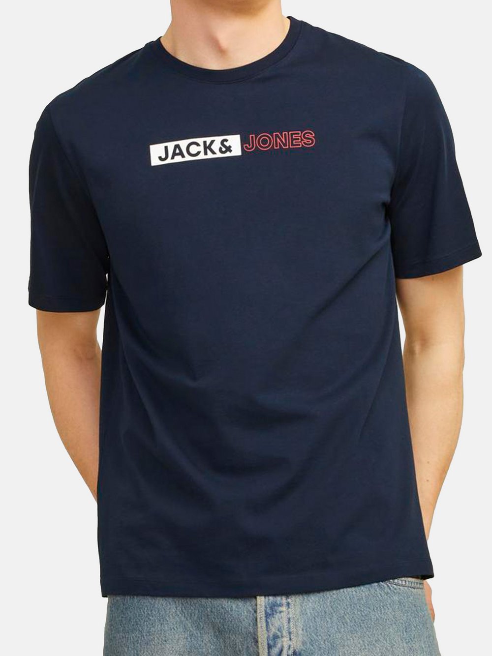 Jack & Jones T-Shirt Herren Baumwolle blau gemustert, L