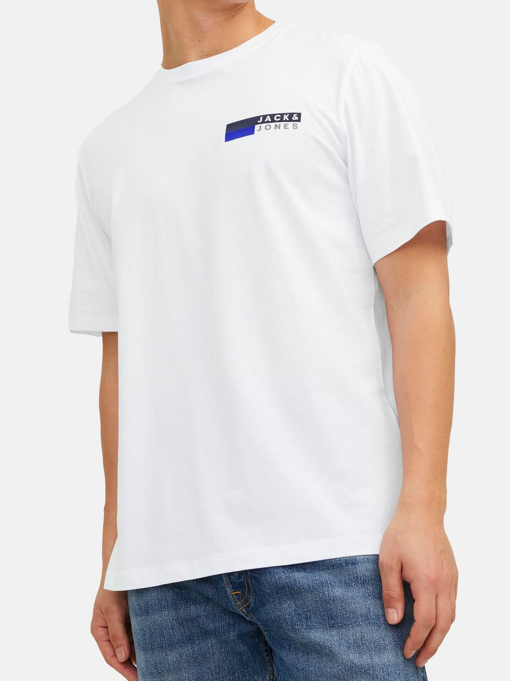 Thumbnail - Jack & Jones T-Shirt Herren Baumwolle weiß gemustert, S