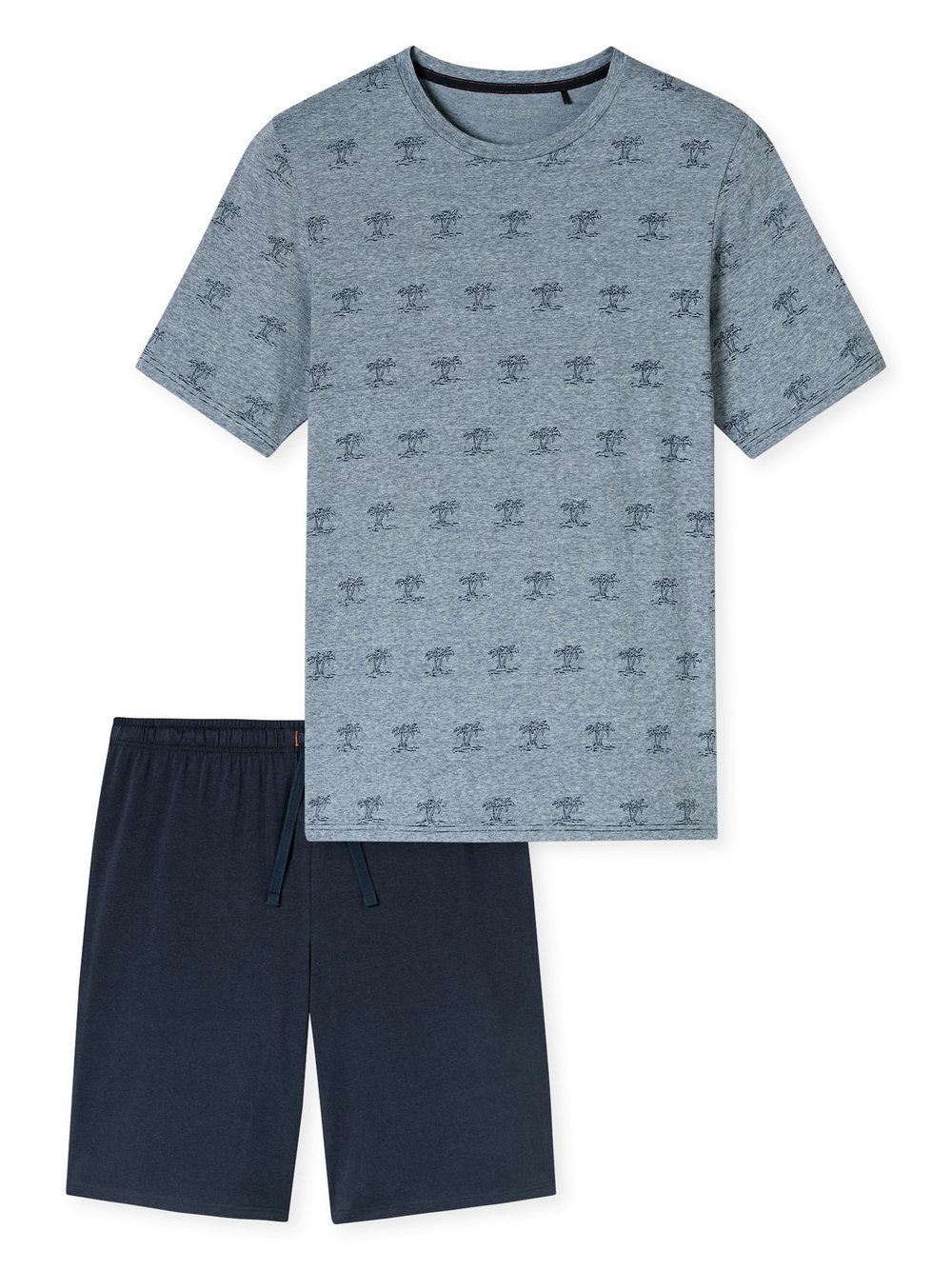 Schiesser Pyjama  Herren Jersey blau bedruckt, 58