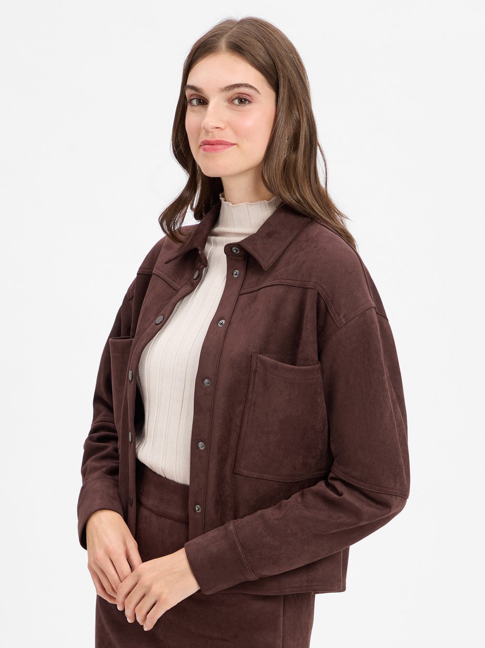 Marie Lund Hemdbluse Damen Kunstleder braun, 40