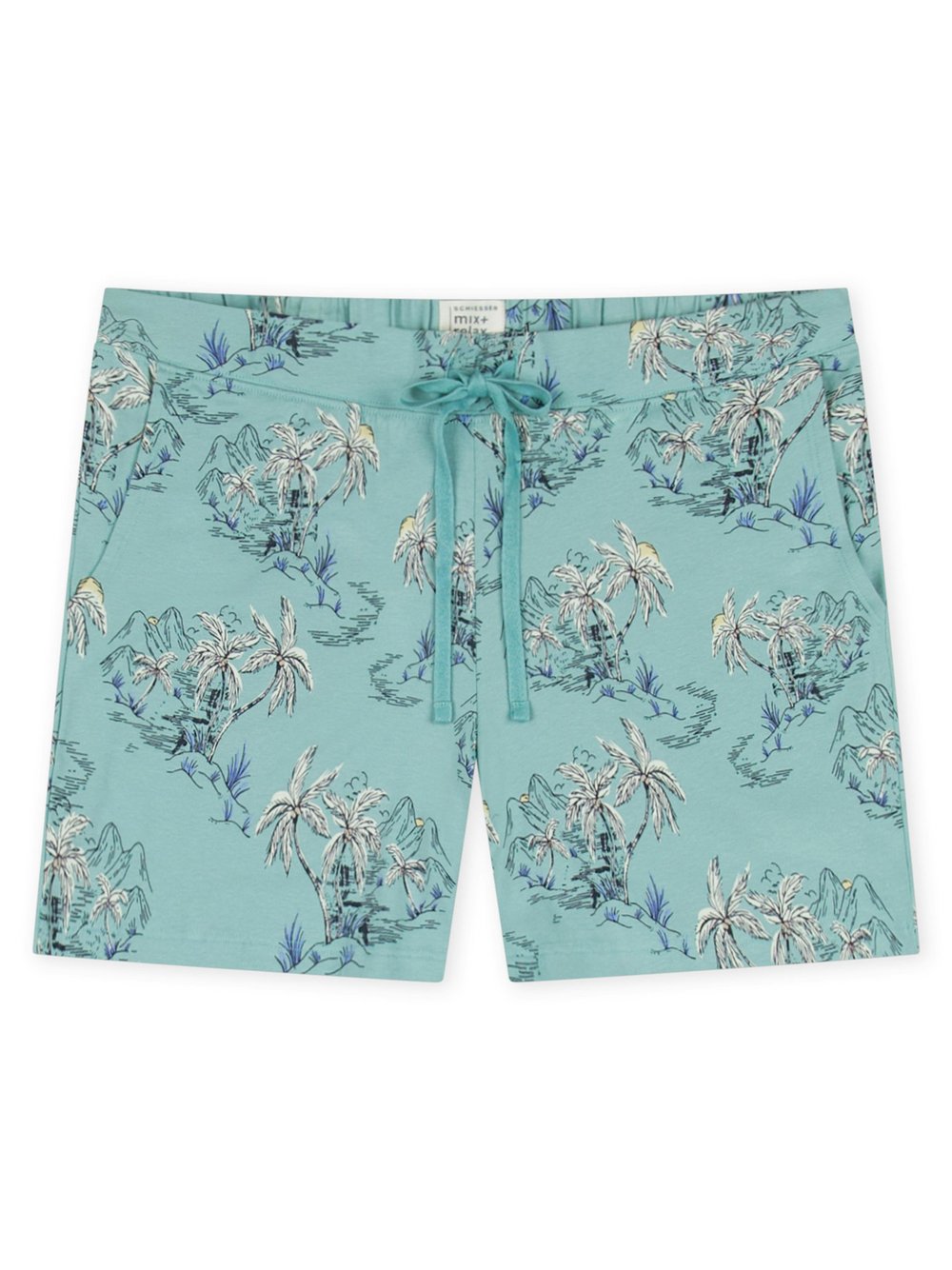 Thumbnail - Schiesser Pyjamashorts Damen Jersey grau bedruckt, 34